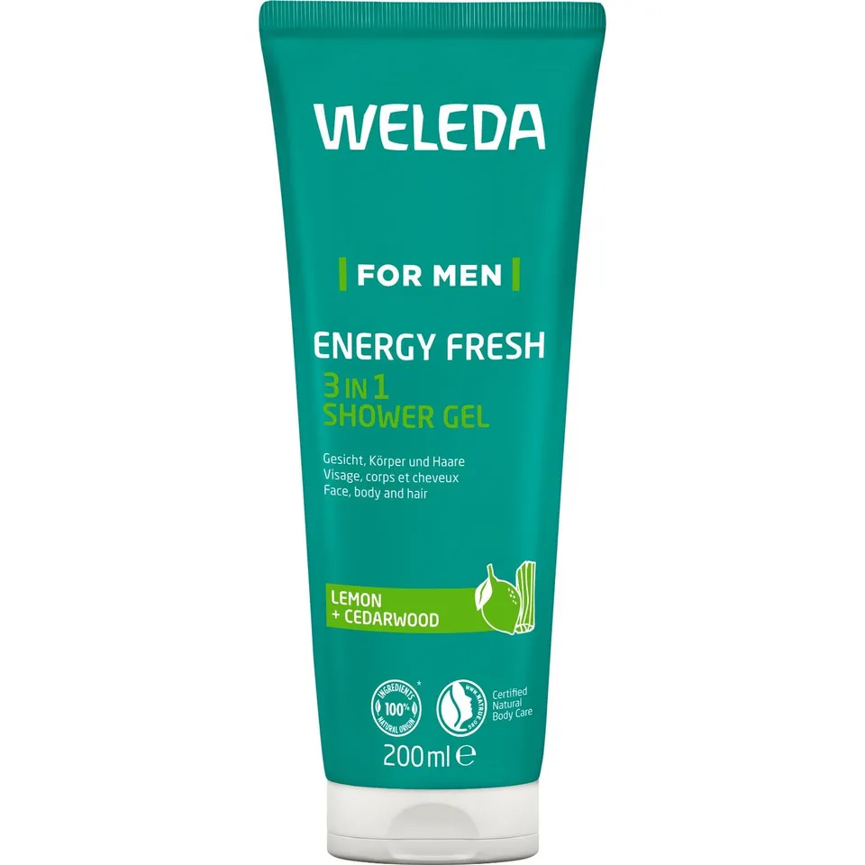 weleda-bio-for-men-3in1-duschgel-shampoo-energy-fresh-200-ml-vegane-m-nner-pfleg image 1