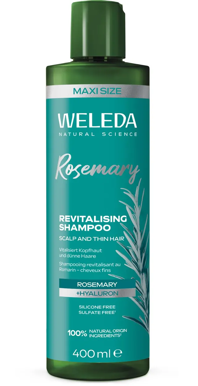 weleda-bio-rosmarin-revitalising-xl-shampoo-400-ml-volumen-shampoo-mit-hyalurons image 1