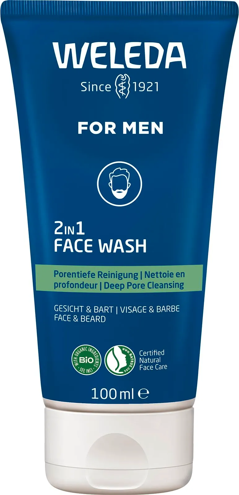 weleda-bio-for-men-2in1-face-wash-100-ml-vegane-gesichtsreinigung-bartpflege-was image 1