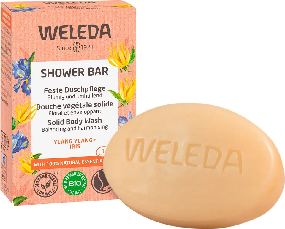 weleda-bio-festes-duschgel-ylang-ylang-iris-75-g-vegane-shower-bar-mit-bio-sheab image 1