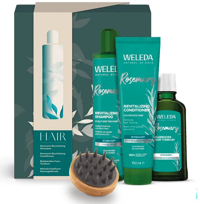 weleda-bio-haarpflege-geschenk-set-naturkosmetik-pflegeset-mit-rosmarin-haartoni image 1