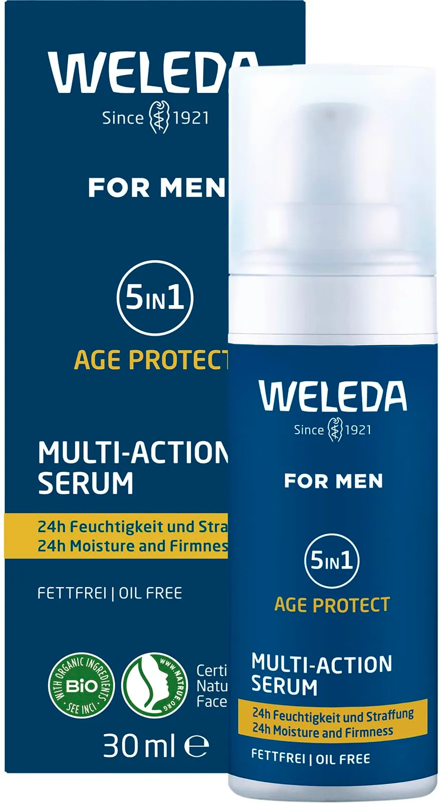 weleda-bio-for-men-5in1-multi-action-serum-30-ml-fettfreies-anti-aging-m-nner-ge image 1