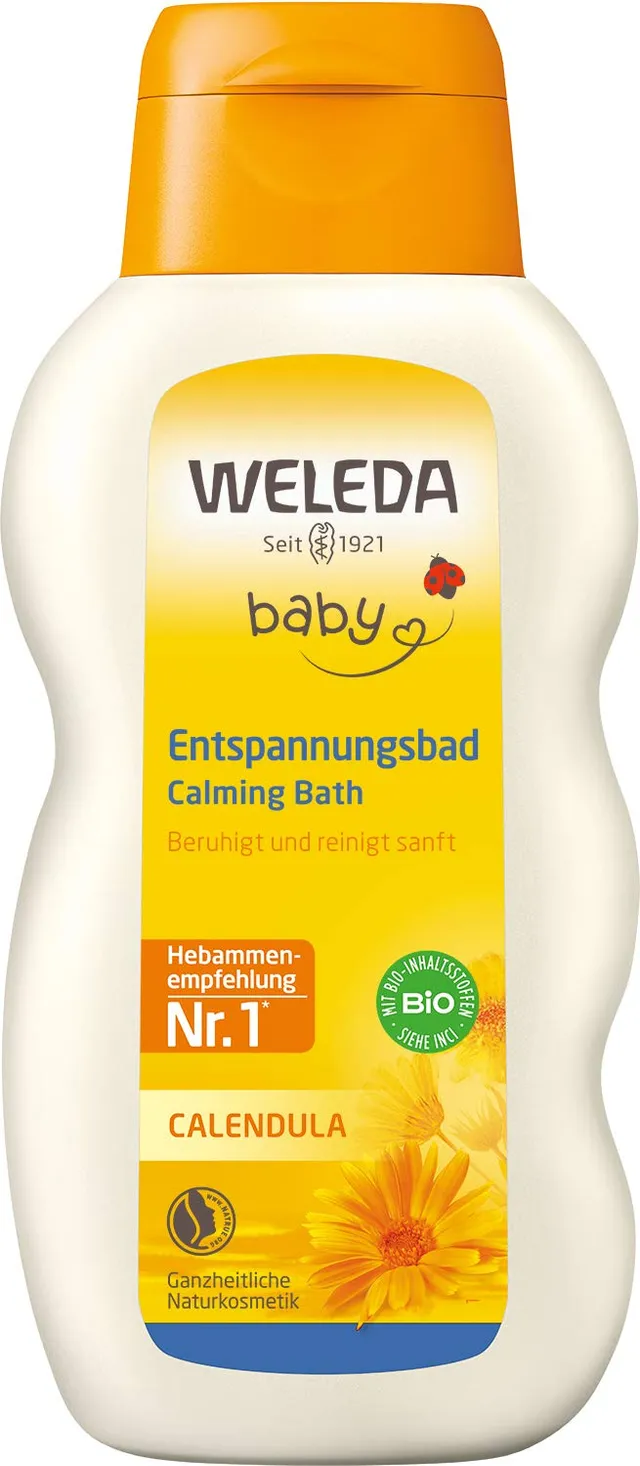 weleda-bio-baby-calendula-entspannungsbad-200-ml-veganer-badezusatz-mit-bio-thym image 1
