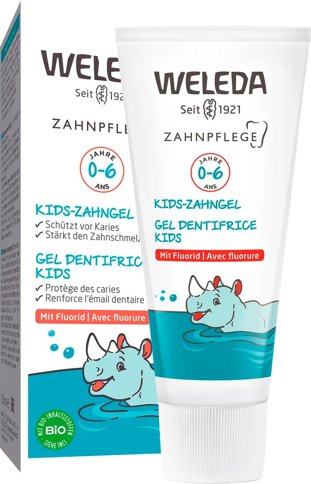 weleda-bio-kids-zahngel-mit-fluorid-50-ml-vegane-kinderzahnpasta-bis-6-jahre-kar image 1