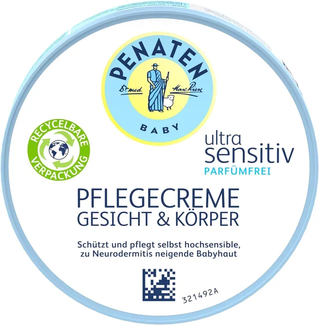 penaten-ultra-sensitiv-pflegecreme-gesicht-k-rper-100-ml-parf-mfreie-baby-gesich image 1