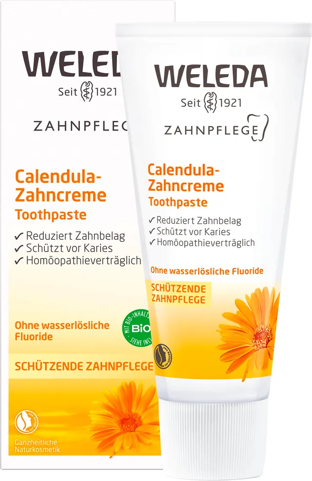 weleda-calendula-zahncreme-75-ml-fluoridfreie-vegane-naturkosmetik-zahnpasta-mit image 1