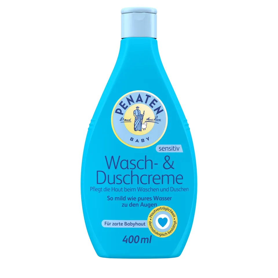 penaten-wasch-und-duschcreme-400-ml-mildes-2-in-1-baby-duschgel-shampoo-ohne-par image 1