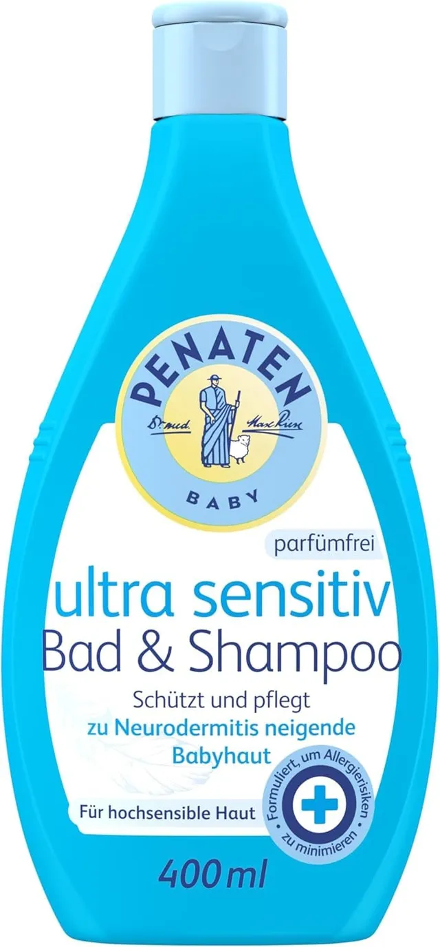 penaten-ultra-sensitiv-baby-bad-shampoo-400-ml-parf-mfreies-2in1-duschgel-haarsh image 1