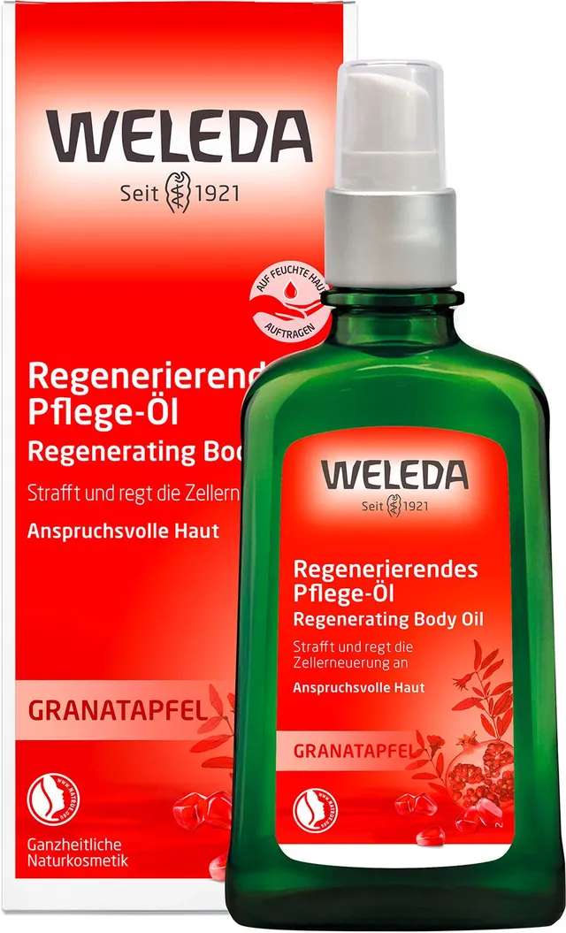 weleda-granatapfel-k-rper-l-100-ml-regenerierendes-pflege-und-massage-l-gegen-ha image 1