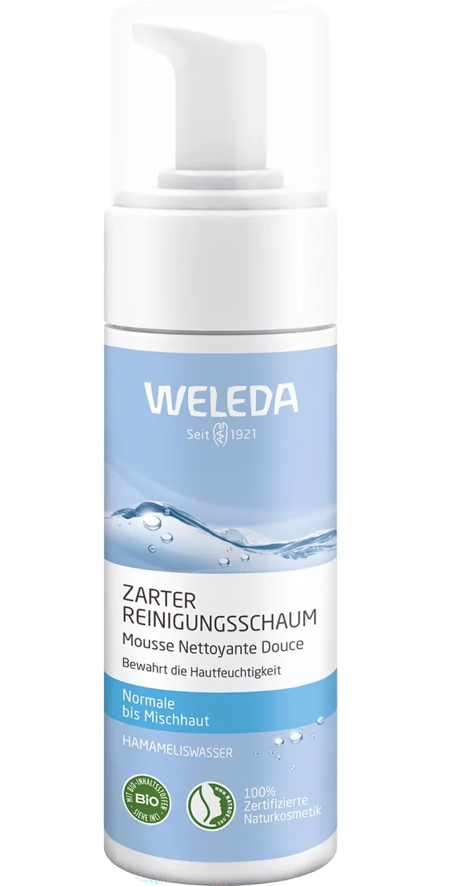weleda-bio-zarter-reinigungsschaum-porentiefe-gesichtsreinigung-150-ml-mit-bio-h image 1
