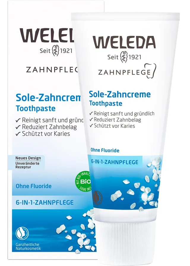 weleda-bio-sole-zahnpasta-75ml-fluoridfreie-zahncreme-mit-meersalz-pfefferminz-l image 1