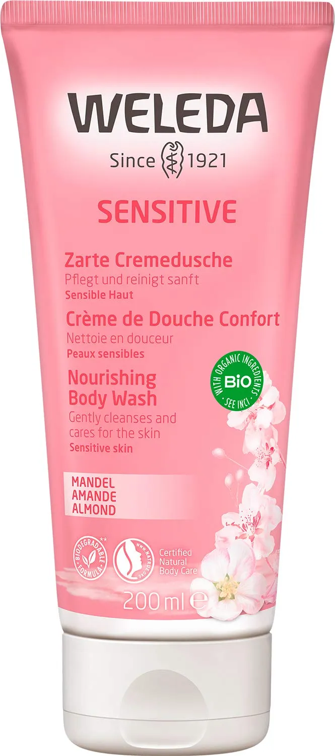 weleda-bio-sensitiv-duschgel-200-ml-vegane-mandel-duschseife-mit-sheabutter-f-r- image 1