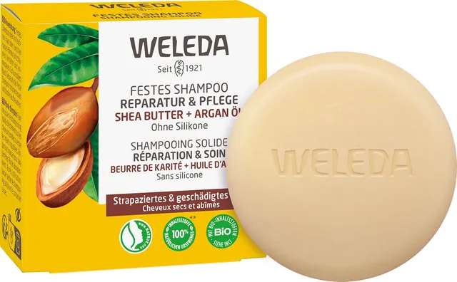 weleda-bio-festes-shampoo-reparatur-pflege-50-g-veganes-festshampoo-mit-bio-shea image 1