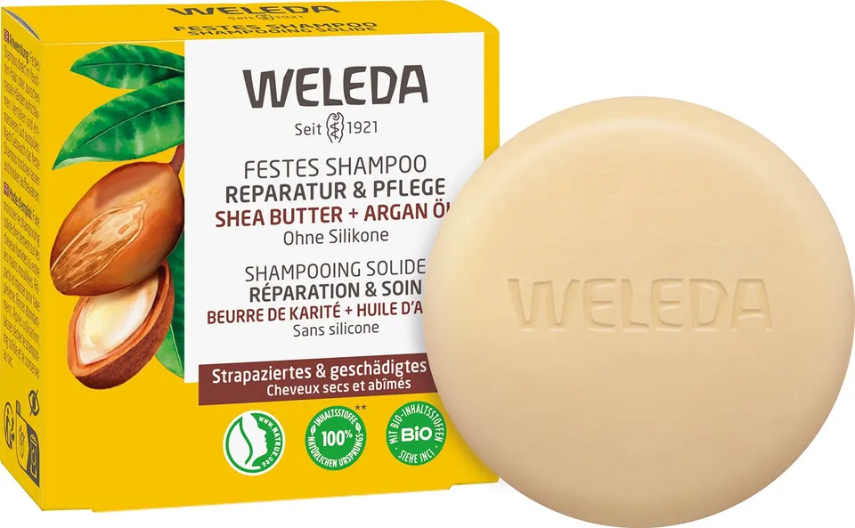 weleda-bio-festes-shampoo-reparatur-pflege-50-g-veganes-festshampoo-mit-bio-shea image 1