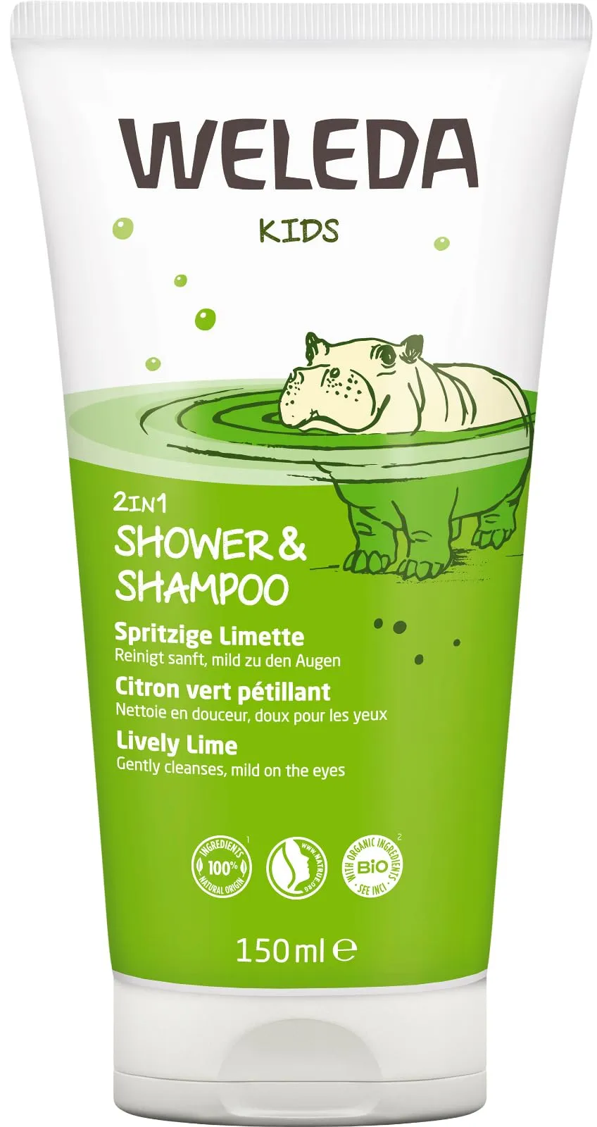weleda-kids-2in1-shower-shampoo-spritzige-limette-150-ml-sanfte-kinder-duschpfle image 1