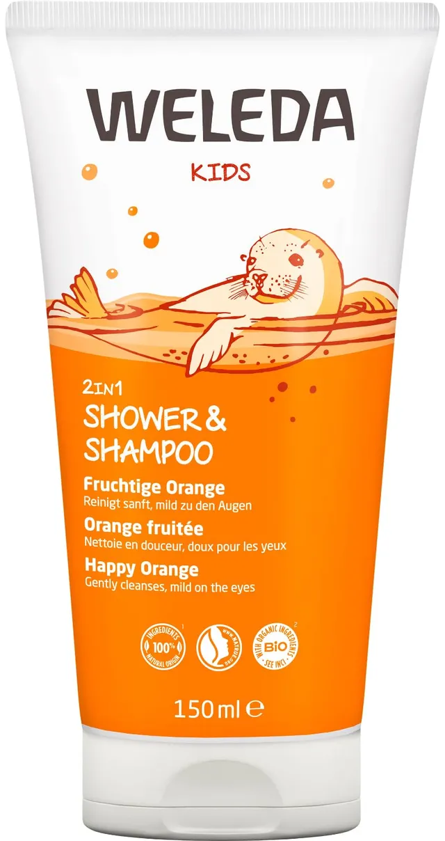 weleda-kids-2in1-shower-shampoo-fruchtige-orange-150-ml-sanfte-kinder-duschpfleg image 1