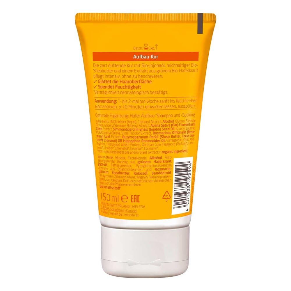 weleda-bio-hafer-aufbau-kur-150-ml-intensive-haarmaske-kur-sp-lung-f-r-strapazie image 2