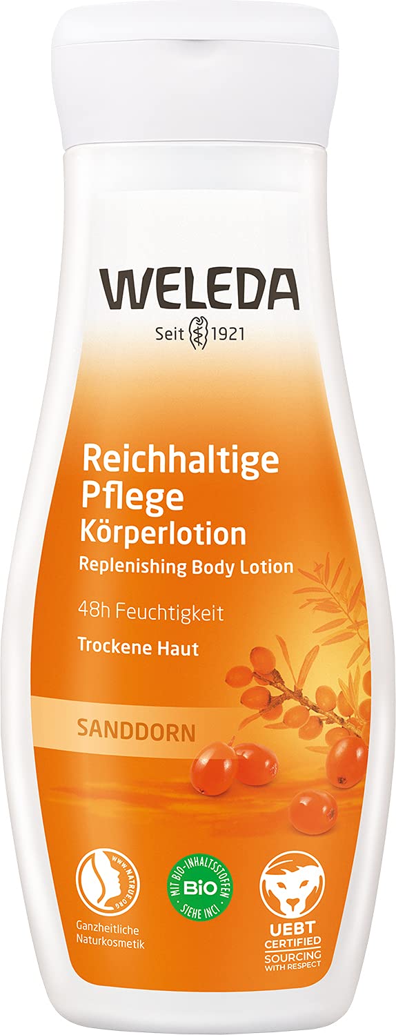 weleda-bio-sanddorn-bodylotion-200-ml-reichhaltige-vegane-k-rperlotion-f-r-trock image 1