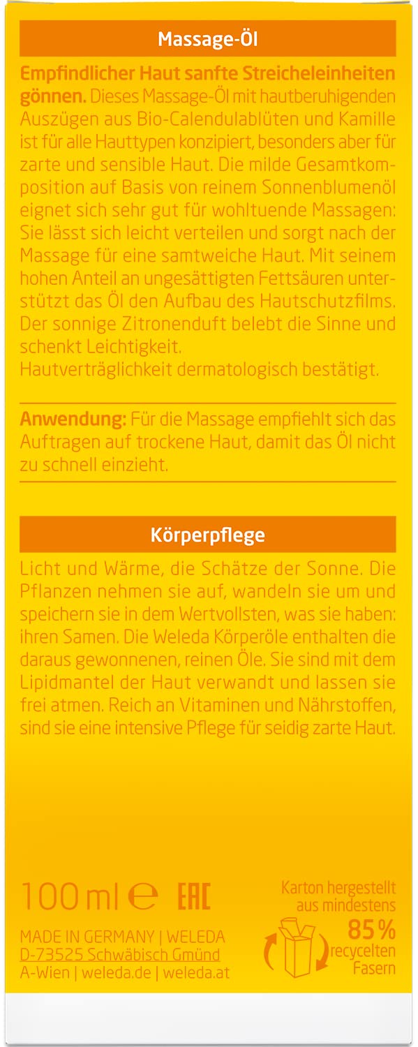 weleda-bio-calendula-massage-l-mildes-naturkosmetik-k-rper-pflege-l-mit-sonnenbl image 2