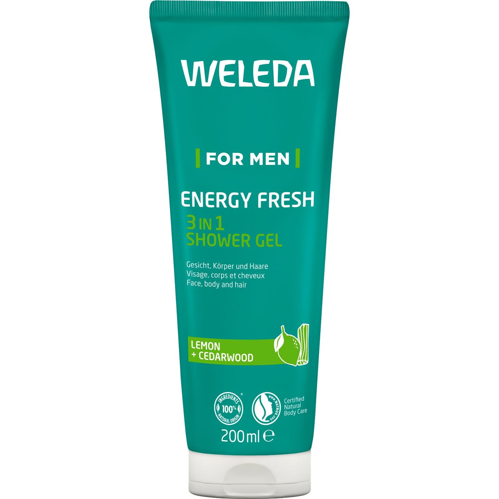 weleda-bio-for-men-3in1-duschgel-shampoo-energy-fresh-200-ml-vegane-m-nner-pfleg image 1