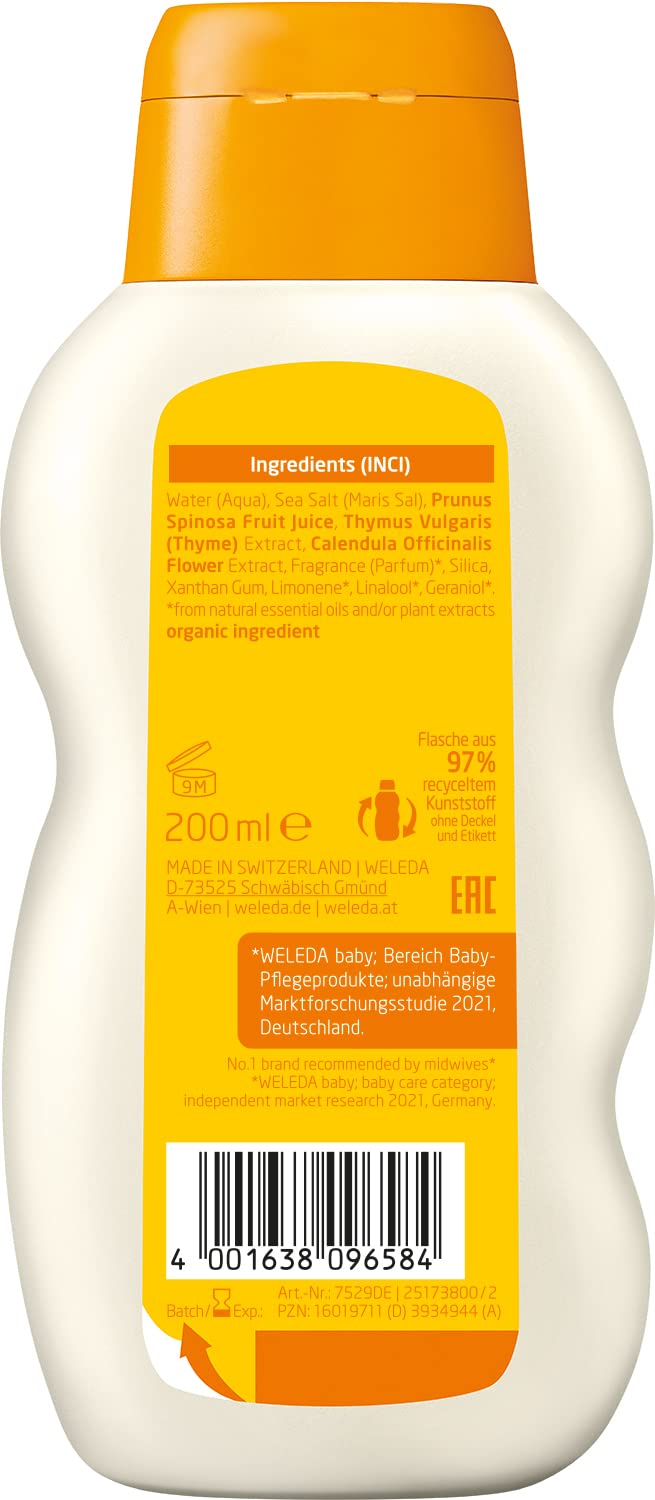 weleda-bio-baby-calendula-entspannungsbad-200-ml-veganer-badezusatz-mit-bio-thym image 2