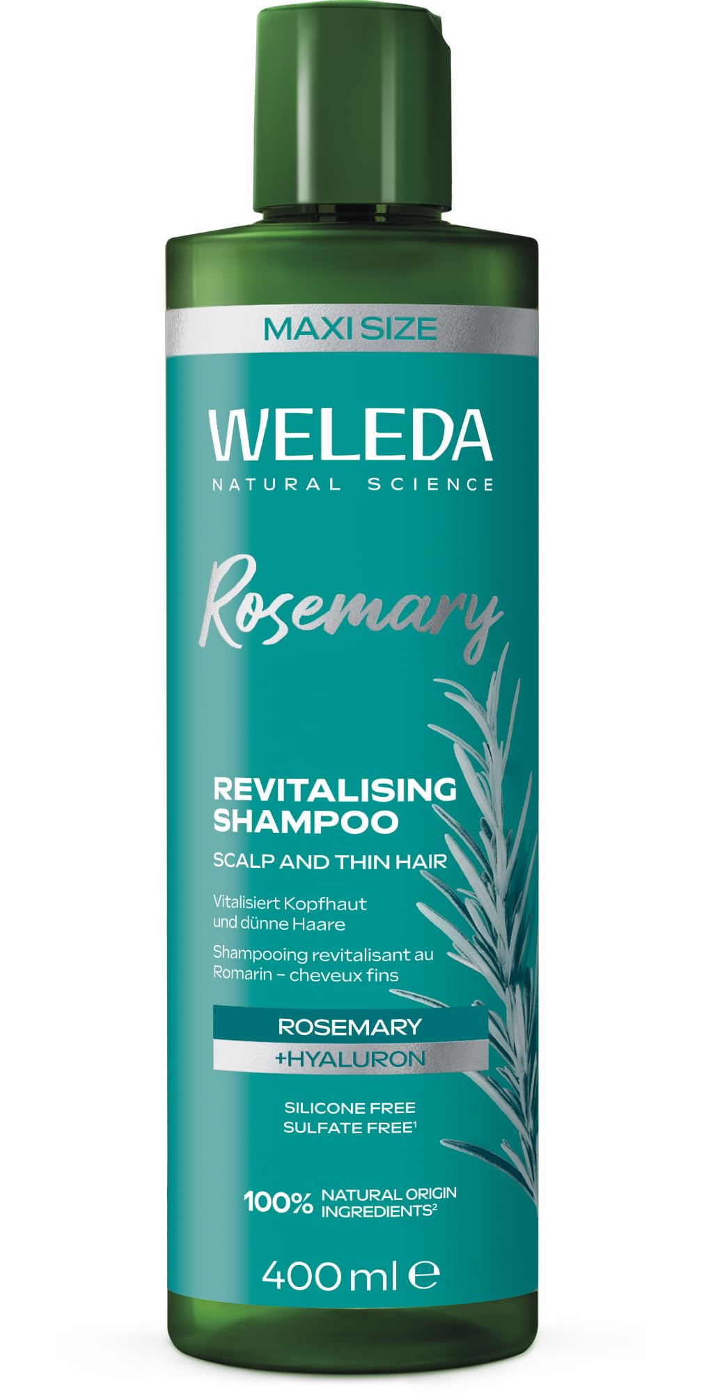 weleda-bio-rosmarin-revitalising-xl-shampoo-400-ml-volumen-shampoo-mit-hyalurons image 1