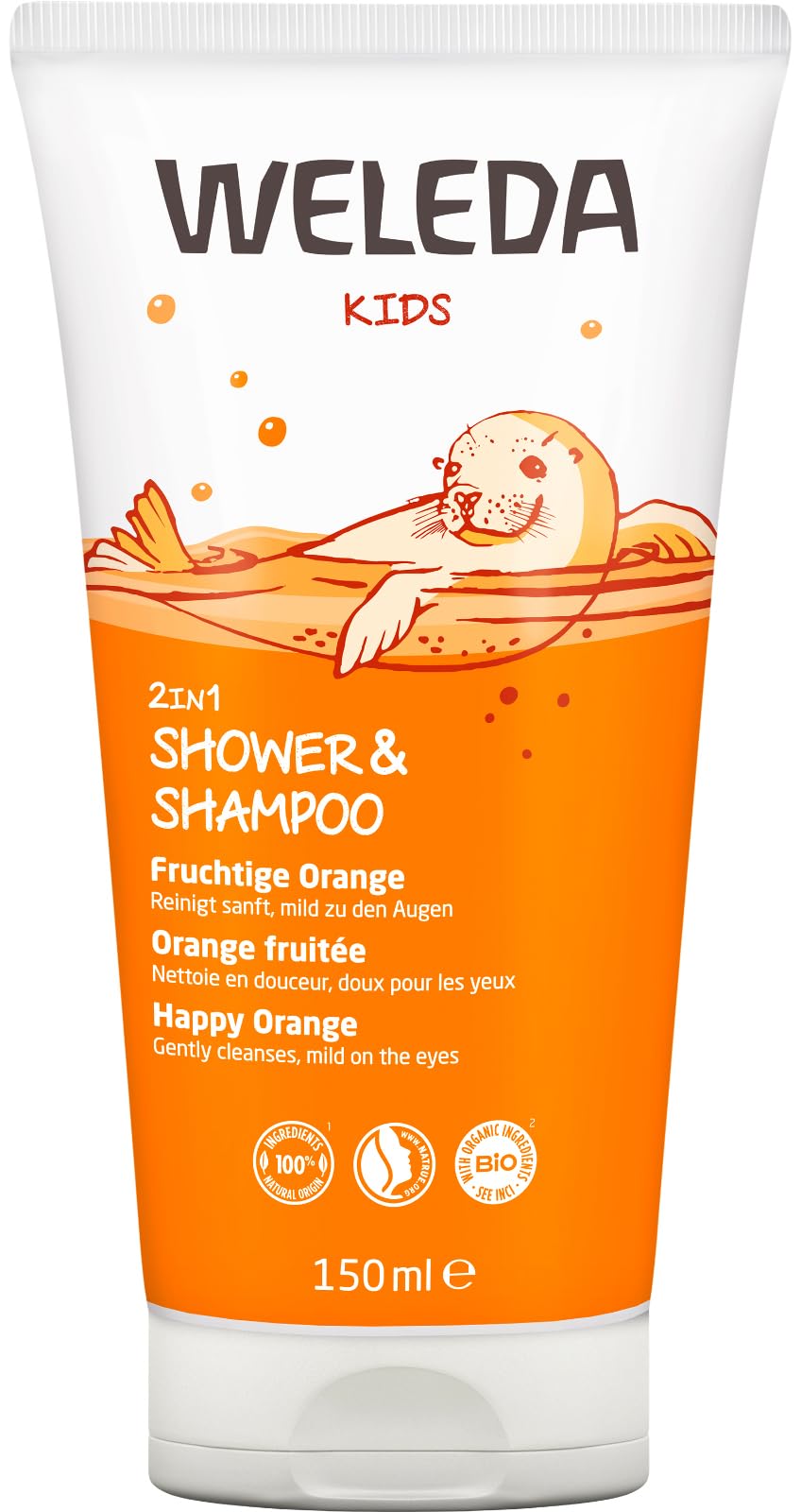 weleda-kids-2in1-shower-shampoo-fruchtige-orange-150-ml-sanfte-kinder-duschpfleg image 1