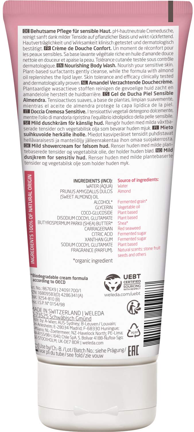weleda-bio-sensitiv-duschgel-200-ml-vegane-mandel-duschseife-mit-sheabutter-f-r- image 2