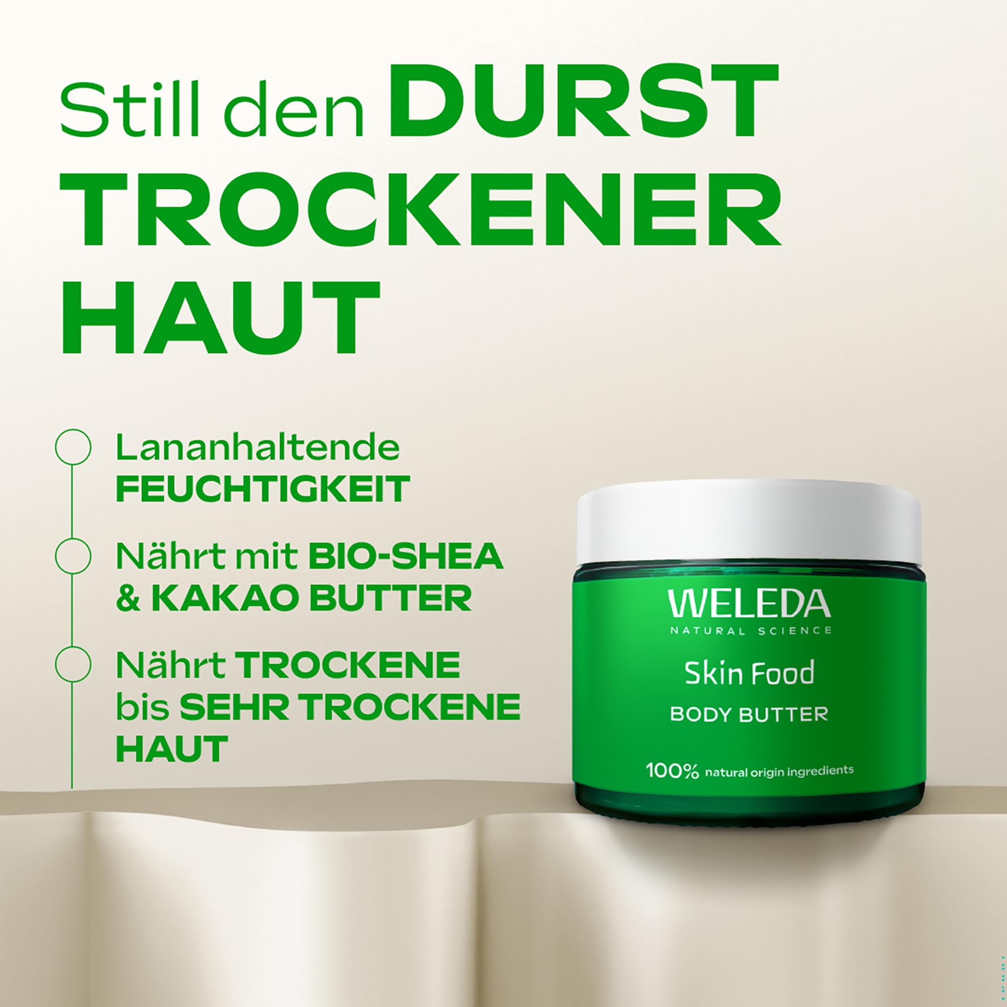 weleda-bio-skin-food-body-butter-150-ml-vegane-k-rperbutter-mit-sheabutter-kakao image 2