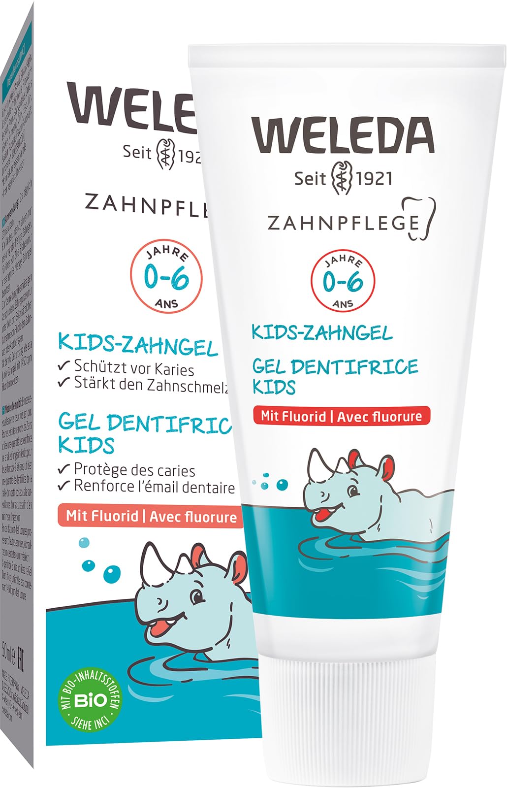 weleda-bio-kids-zahngel-mit-fluorid-50-ml-vegane-kinderzahnpasta-bis-6-jahre-kar image 1