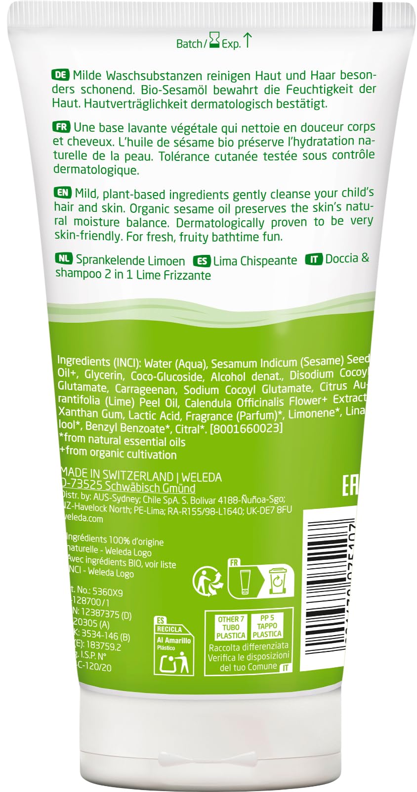 weleda-kids-2in1-shower-shampoo-spritzige-limette-150-ml-sanfte-kinder-duschpfle image 2