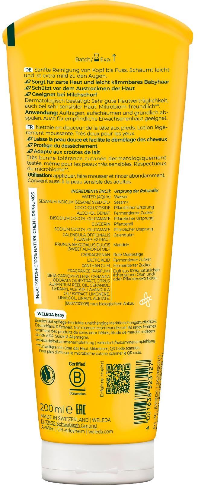 weleda-bio-calendula-baby-waschlotion-shampoo-veganes-2in1-naturkosmetik-duschge image 8