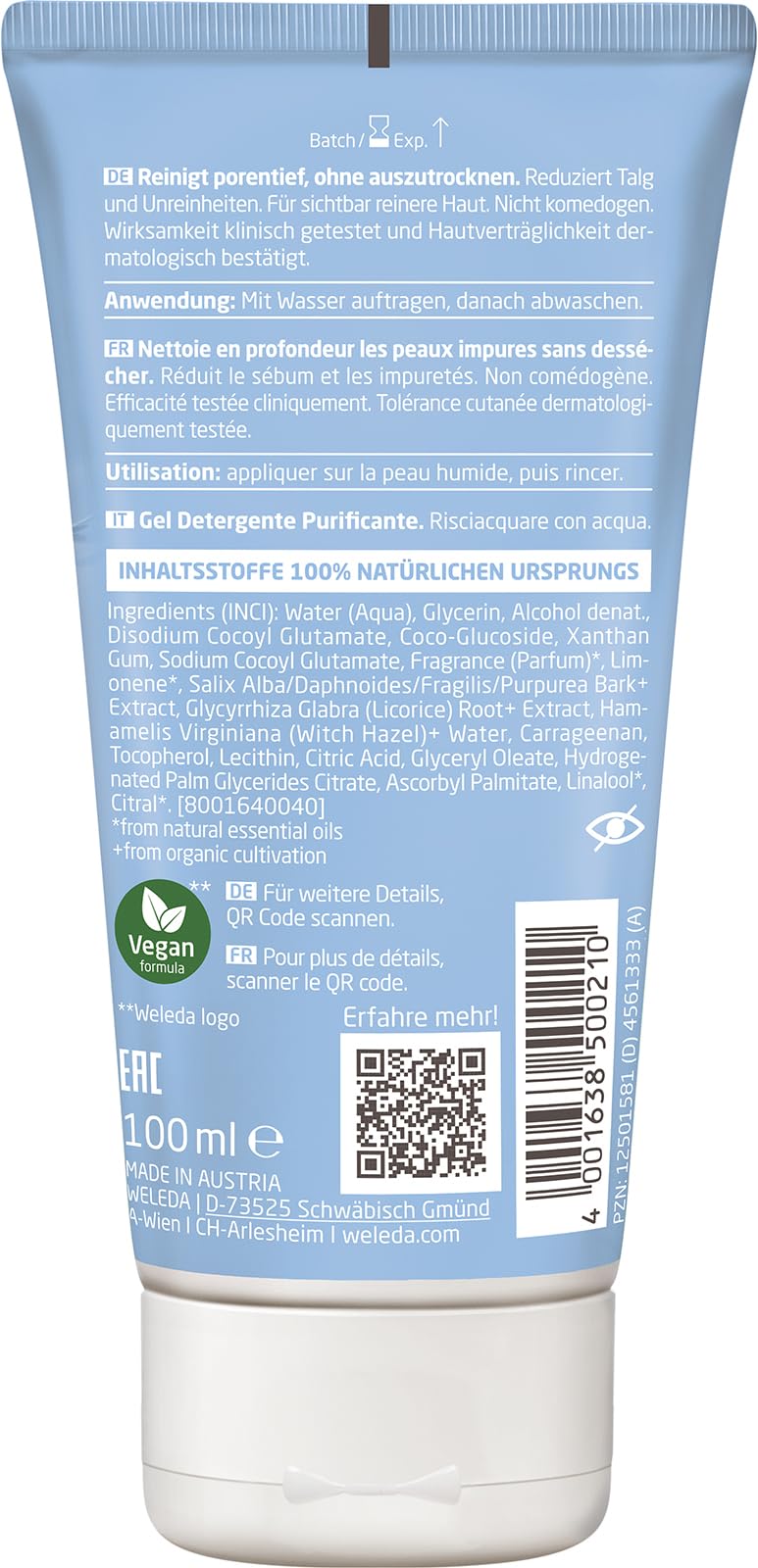 weleda-bio-kl-rendes-waschgel-naturally-clear-porentiefe-anti-pickel-gesichtsrei image 2
