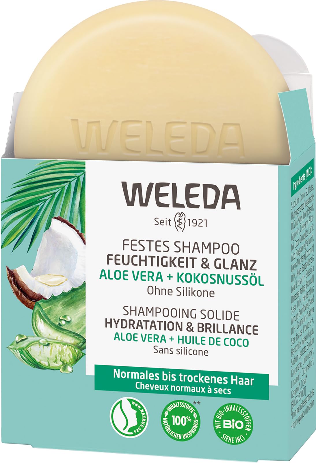 weleda-bio-festes-shampoo-feuchtigkeit-glanz-50-g-veganes-festshampoo-mit-bio-al image 2