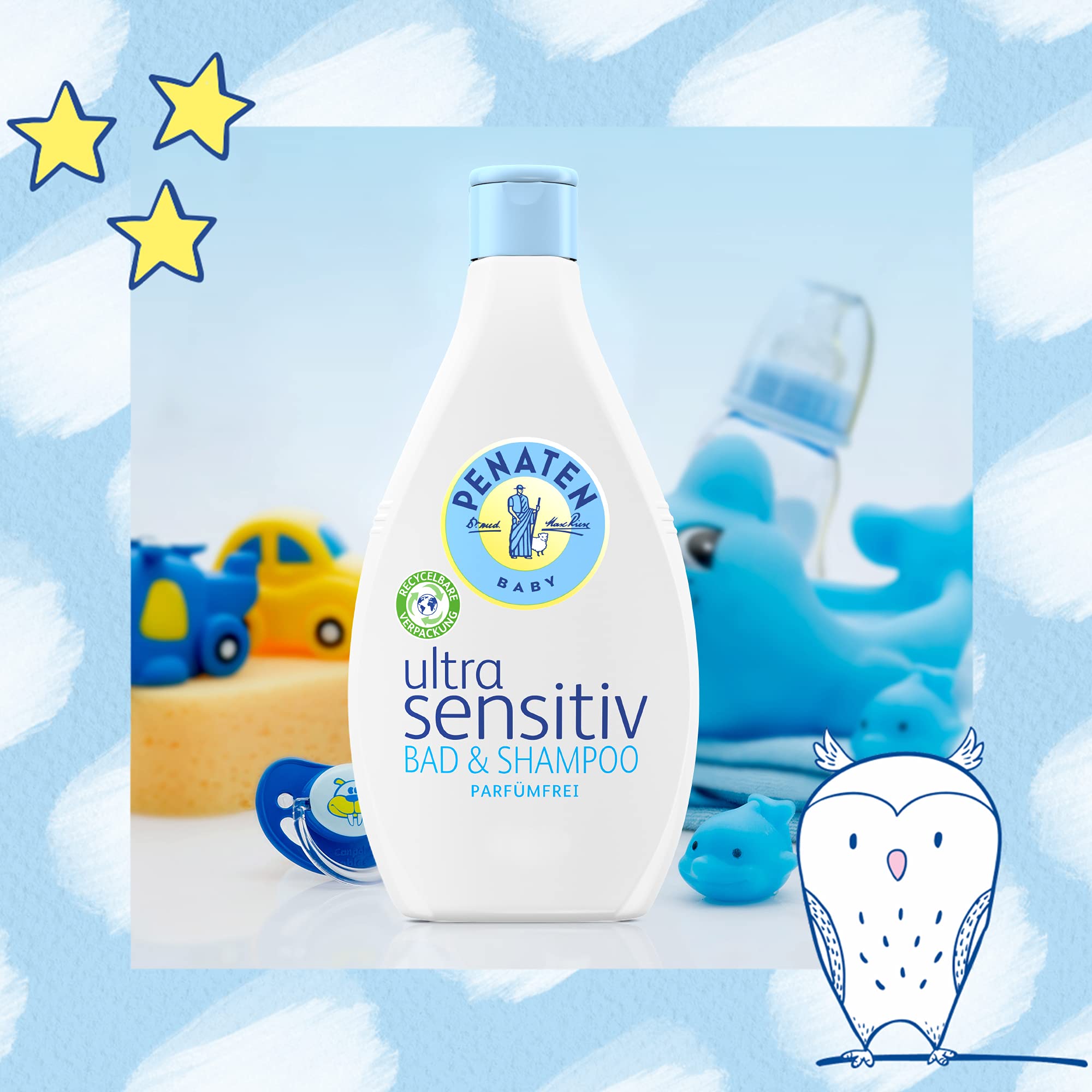 penaten-ultra-sensitiv-baby-bad-shampoo-400-ml-parf-mfreies-2in1-duschgel-haarsh image 7