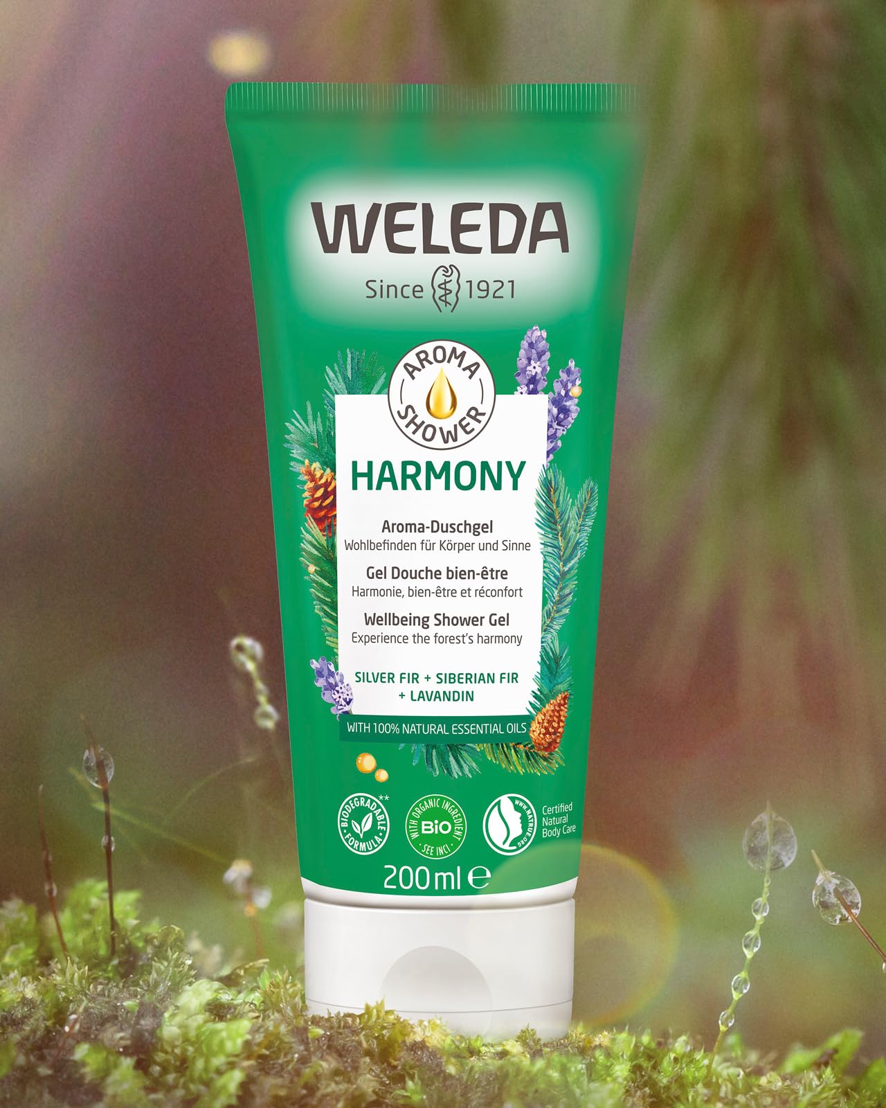 weleda-bio-aroma-shower-harmony-duschgel-200-ml-vegane-naturkosmetik-dusche-mit- image 3
