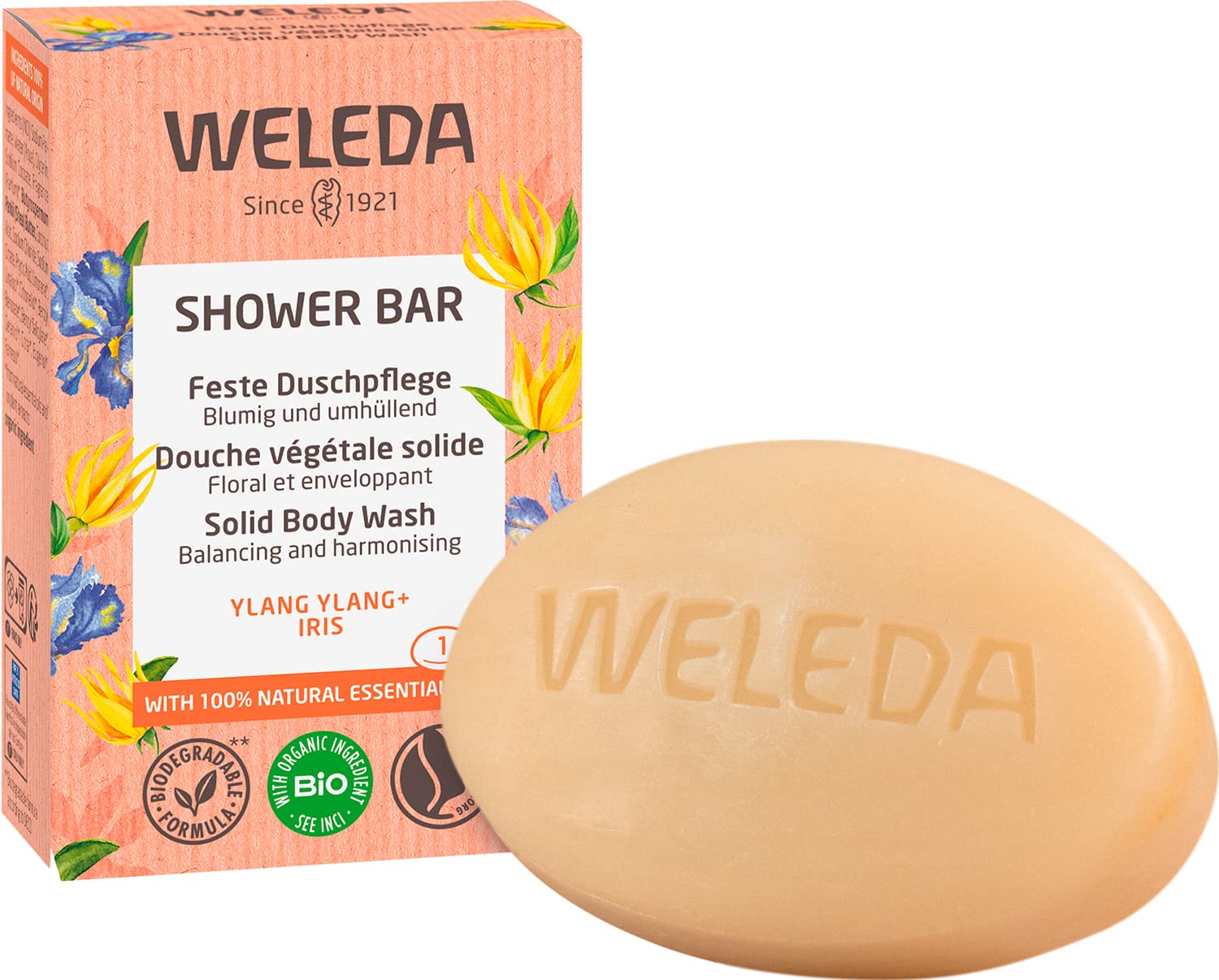 weleda-bio-festes-duschgel-ylang-ylang-iris-75-g-vegane-shower-bar-mit-bio-sheab image 1
