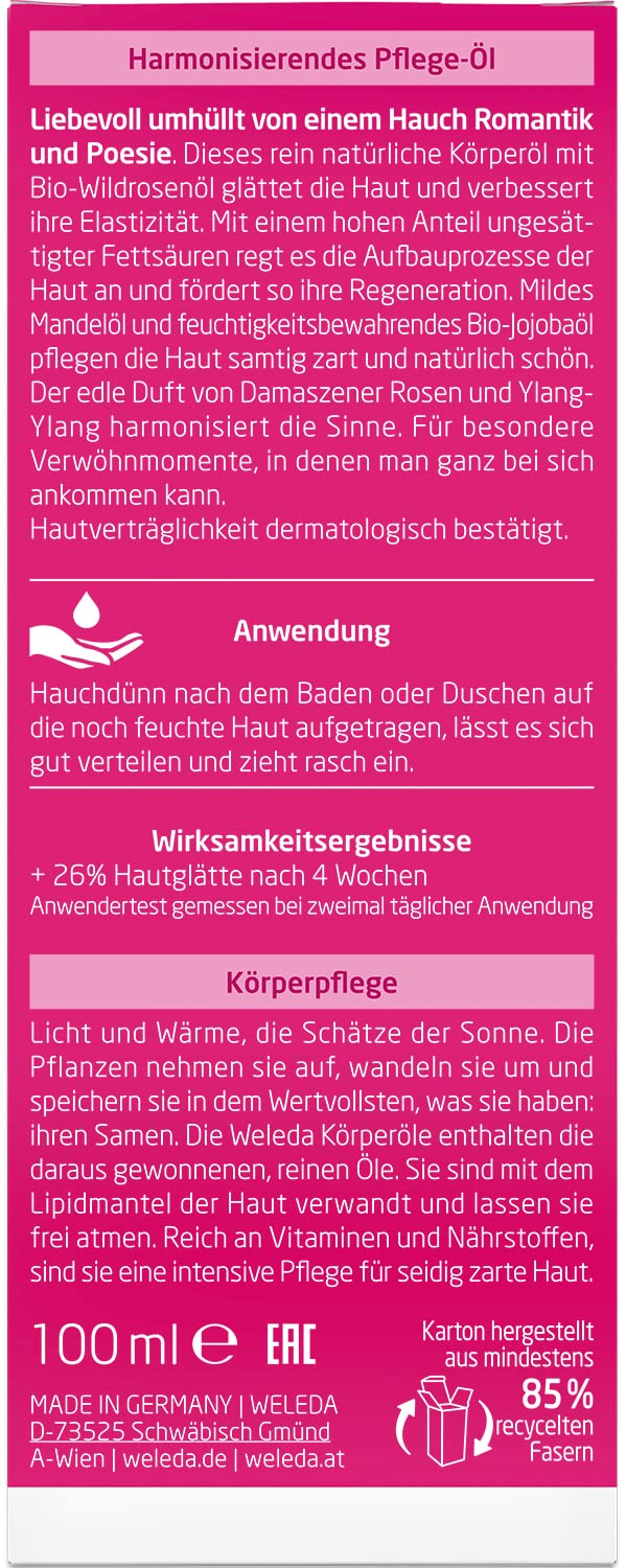 weleda-wildrose-k-rper-l-100ml-harmonisierendes-pflege-massage-l-mit-jojoba-und- image 2
