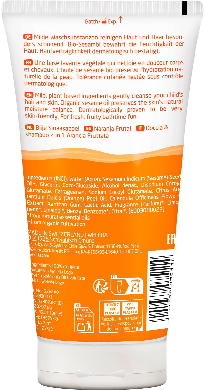 weleda-kids-2in1-shower-shampoo-fruchtige-orange-150-ml-sanfte-kinder-duschpfleg image 2