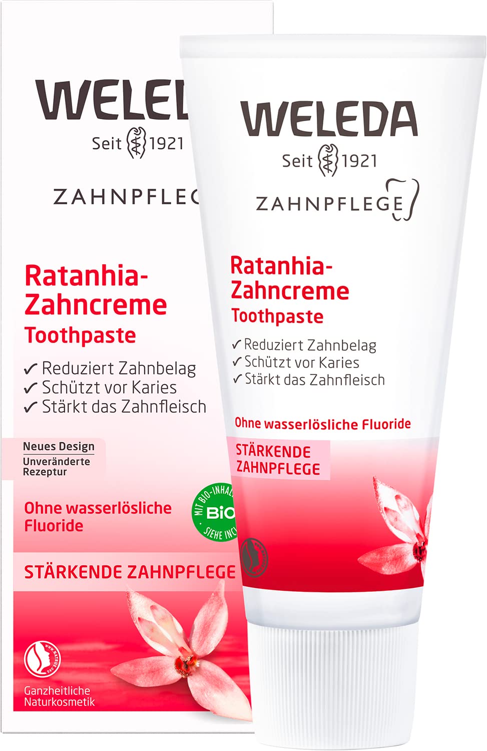 weleda-bio-ratanhia-zahnpasta-fluoridfreie-naturkosmetik-zahncreme-75-ml-vegan-s image 1