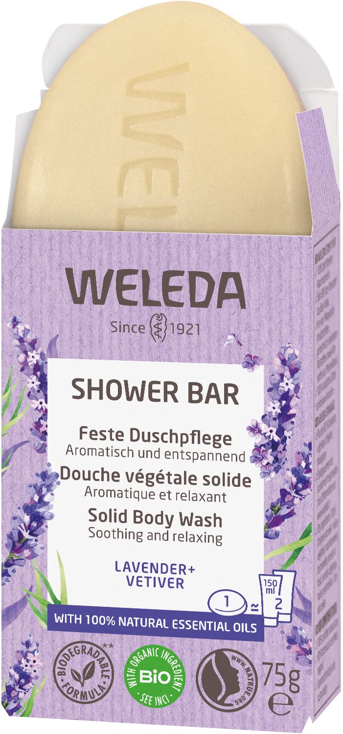 weleda-bio-shower-bar-feste-duschpflege-lavendel-vetiver-75-g-100-vegane-plastik image 2